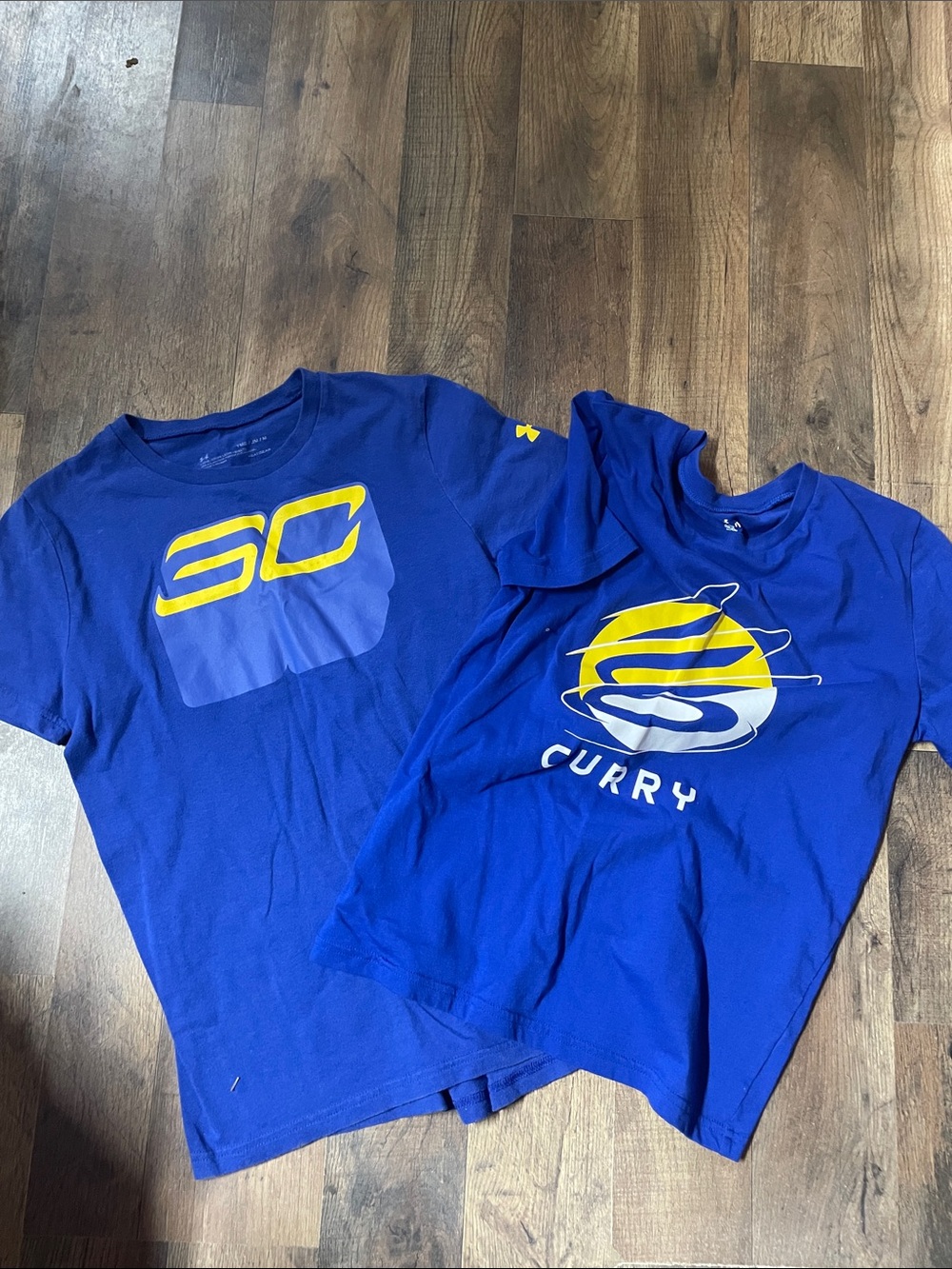 Under Armour Royal Blue Boys' Curry Graphic Tee with Yellow Accents
